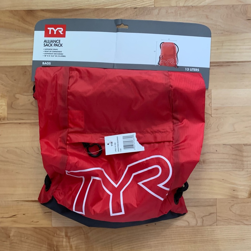 TYR red drawstring bag